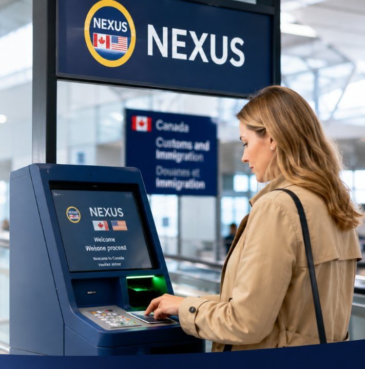 Traveler at a Canadian border crossing after coaching for the NEXUS interview